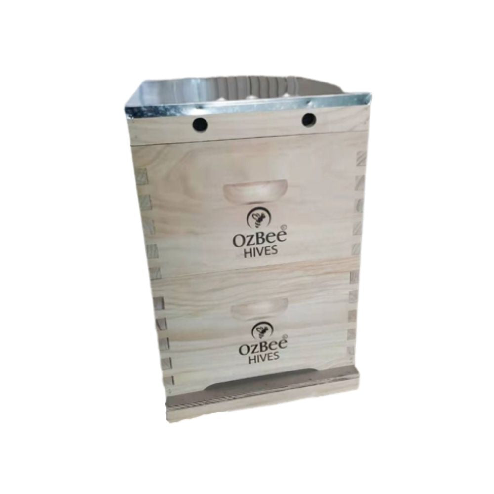 8 Frames Premium Double Beehive Kit NZ Pine Timber-Flat Pack Boxes, OZBEE Premium Beehive