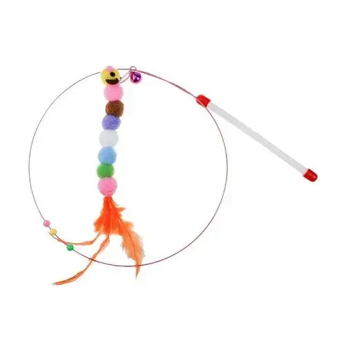 2024 Four Section Telescopic Cat Stick 90CM Super Long Carbon Fiber Fishing Rod Scratch Resistant Feather Cat Toy Pet Supplies