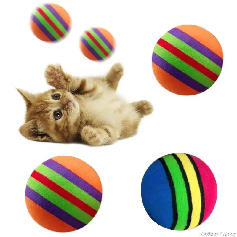 10 Pcs Pet Toy Latex Balls Colorful Chew For Dogs Cats Puppy Kitten Soft Elastic Dropshipping