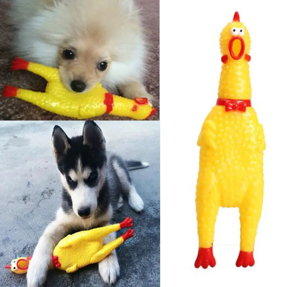 1 Piece Lovely Rubber Cute Pet Squeaky Toy Pet Supplies Screaming Chicken Pet Dog Chew Toy