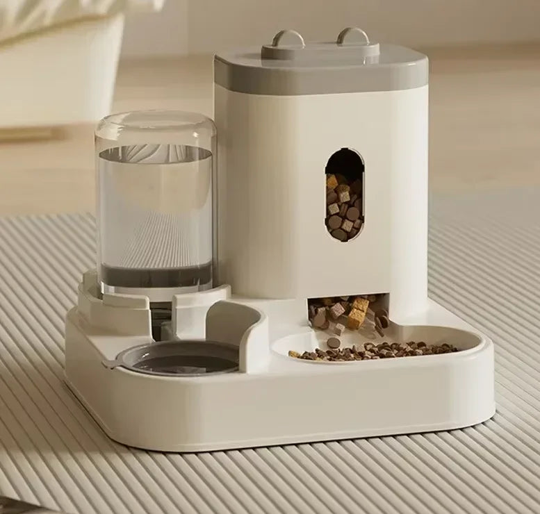 All-in-One Pet Feeding Station Automatic Food Bowl Water Fountain Cats/Dogs Large Capacity Raised Stand Essential Accessories