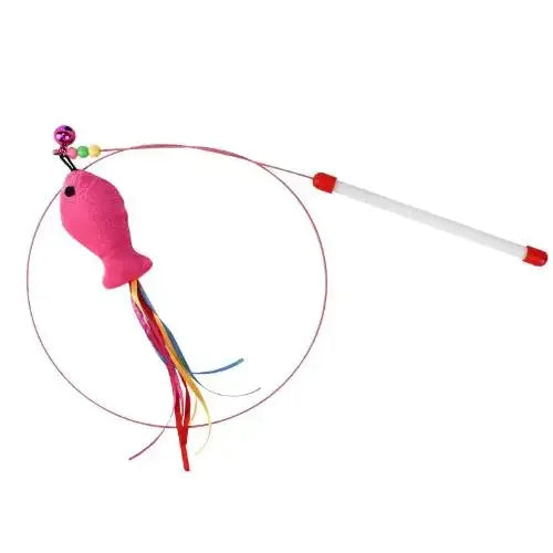 2024 Four Section Telescopic Cat Stick 90CM Super Long Carbon Fiber Fishing Rod Scratch Resistant Feather Cat Toy Pet Supplies